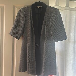 Vintage short sleeve houndstooth women's blazer
